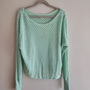 EESOME Mint Green Long sleeved Knit Sweater